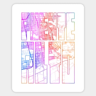 Puente Alto, Chile City Map Typography - Colorful Magnet